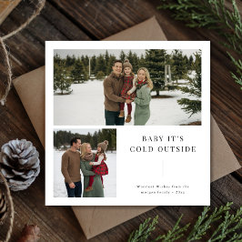 Cartão De Festividades Baby It's Fold Outside Family 2 Photo Christmas