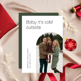 Cartão De Festividades Baby It's Fold Outside Modern Arch Family Photo