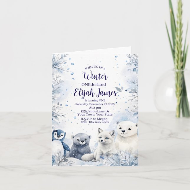 Cartão De Festividades Baby's 1st Birthday Invitation  (Frente)