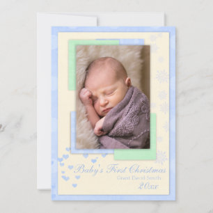 Cartão De Festividades Baby's First Christmas (boy) Christmas Card