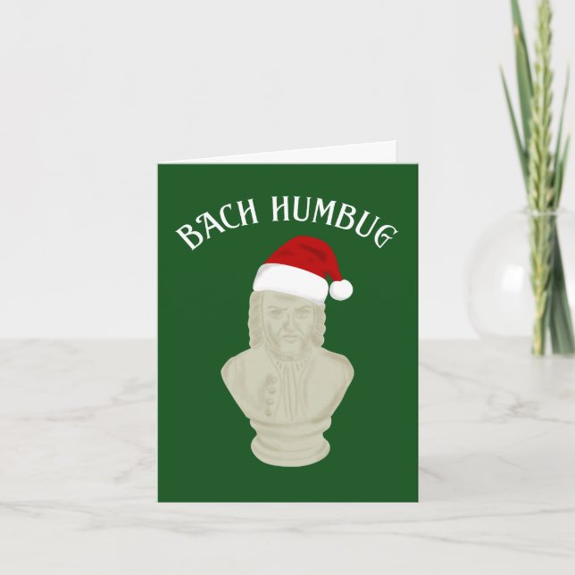Cartão De Festividades Bach Humbug Música Clássica Engraçada Pensada (Frente)