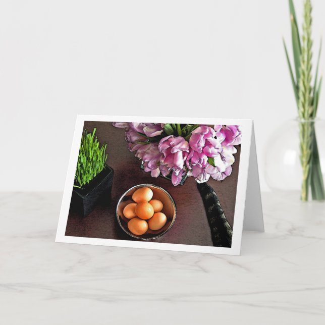 Cartão De Festividades Bacia de ovos. Instantâneo 6 (Frente)