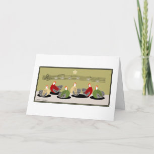 Cartão De Festividades Backyard hens sing egg notes greeting Card