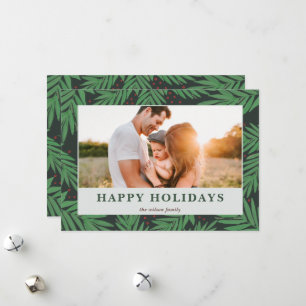 Cartão De Festividades Bagas Botânicas Modernas Foto Verde