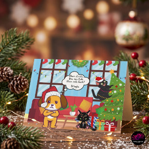 Cartão De Festividades Bah Hum Dog Natal Divertido