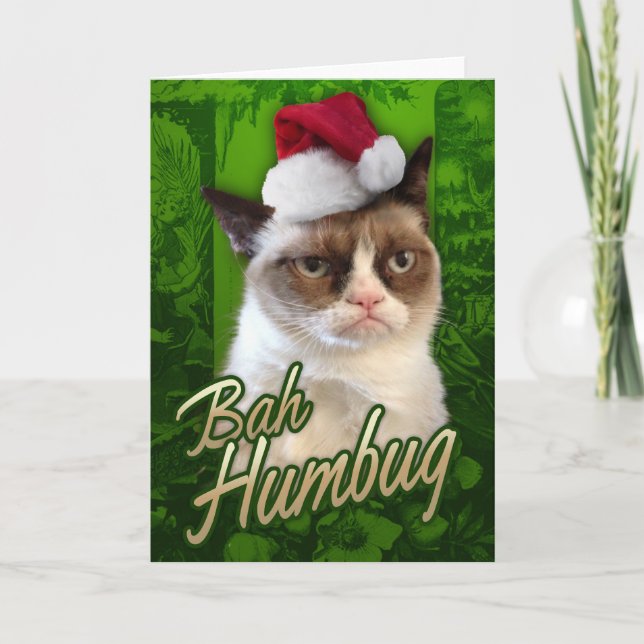 Cartão De Festividades Bah Humbug Grumpy Cat (Frente)