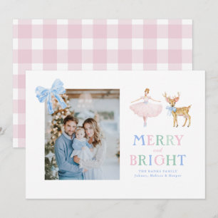 Cartão De Festividades bailarina do quebra-nozes laços de gingão renrdoe