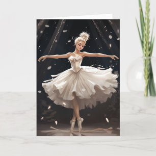 Cartão De Festividades Bailarina Floco de Neve Rainha da Neve Natal