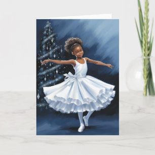 Cartão De Festividades Bailarina Floco de Neve Rainha da Neve Natal