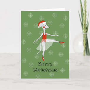 Cartão De Festividades Bailarina Rato Natal Flocos de Neve illusima