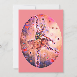 Cartão De Festividades Bailarina Rosa Fada do Açúcar de Prato Bailarina d