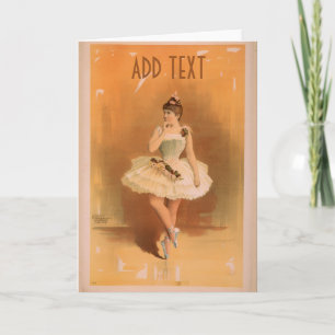 Cartão De Festividades Bailarinos de Ballet, personalize adicionar texto