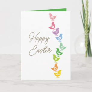 Cartão De Festividades Balancing Retro Rainbow Chicks Custom Fun Card