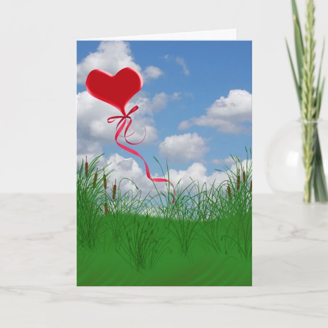 Cartão De Festividades Balão dos namorados (Frente)