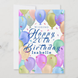 Cartão De Festividades Balão Pastel