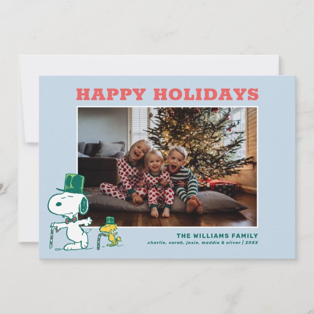 Cartão De Festividades Balas de Hortelã com Chapéu Alto do Snoopy (Frente)