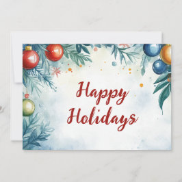 Cartão De Festividades Balas de Natal de Aquarela Personalizáveis