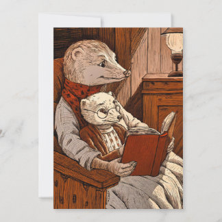 Cartão De Festividades Balas lendo um livro