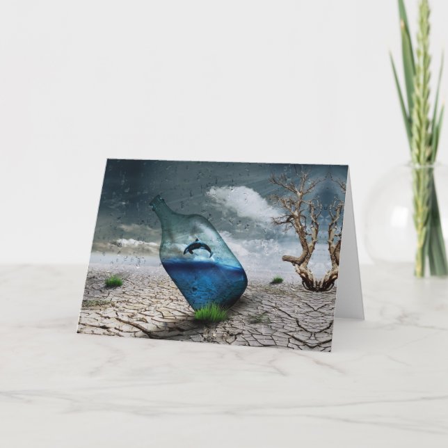 Cartão De Festividades Baleia assassina a saltar na garrafa (Frente)