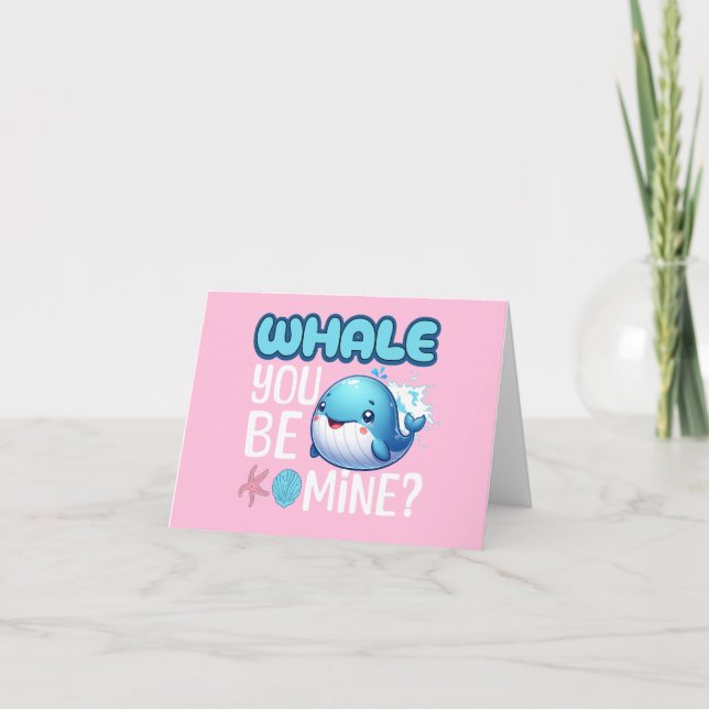 Cartão De Festividades Baleia Você Será Minha Punição de Baleia Amor (Frente)