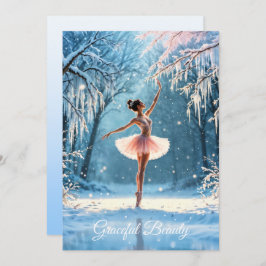 Cartão De Festividades Ballerina dança da neve inverno beleza arte