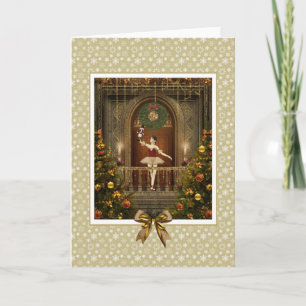 Cartão De Festividades Ballerina dançante e placa de Vazio Nutcracker