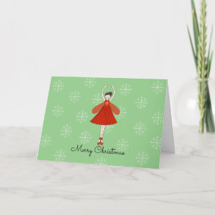 Cartão De Festividades Ballerina Fairy Snowflakes Natal