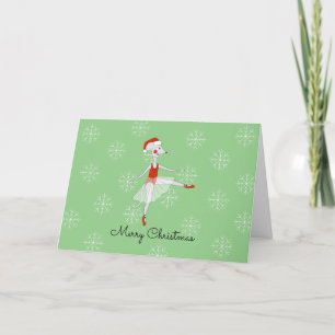 Cartão De Festividades Ballerina Mouse Snowflakes Natal