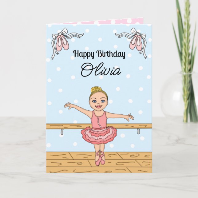 Cartão De Festividades Ballerina Personalizada - Aniversário (Frente)