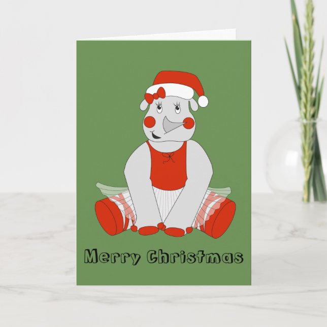 Cartão De Festividades Ballerina Rhino - Especial de Natal (Frente)