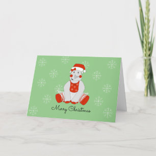 Cartão De Festividades Ballerina Rinoceronte Flocos de Neve Natal
