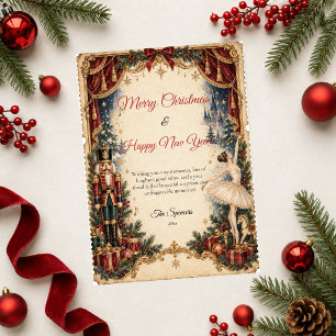 Cartão De Festividades Ballet do Quebra-Nozes Feliz Natal Feliz Ano Novo