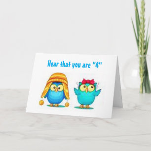 CARTÃO DE FESTIVIDADES BALÕES DENTRO E DESEJOS TAMBÉM PARA O 4º ANIVERSÁR