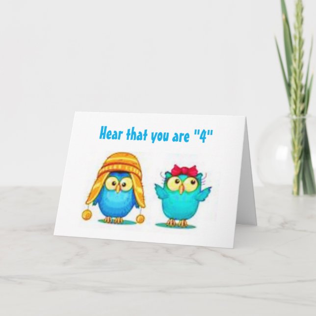 CARTÃO DE FESTIVIDADES BALÕES DENTRO E DESEJOS TAMBÉM PARA O 4º ANIVERSÁR (Frente)