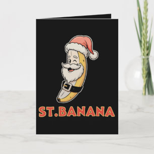 Cartão De Festividades Banana de Natal Papai Noel Engraçado Férias de Nat