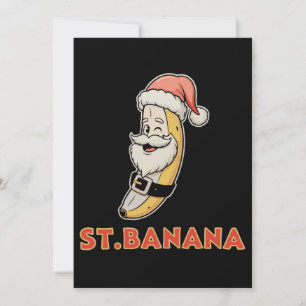 Cartão De Festividades Banana Natalícia Papai Noel Natal Engraçado Feriad