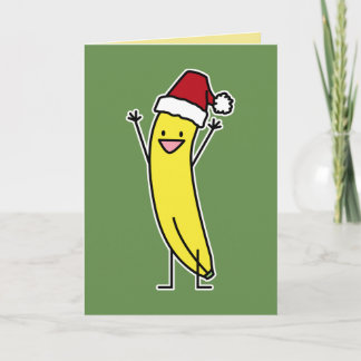 Cartão De Festividades Banana Santa que comemora e aplausos Christma