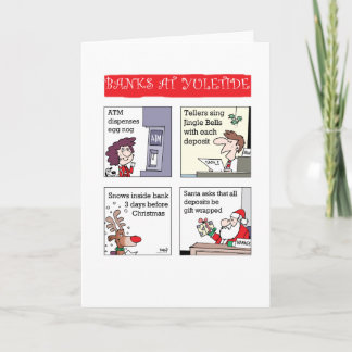 Cartão De Festividades Bancos em Yuletide
