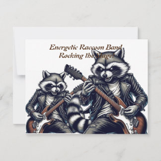 Cartão De Festividades Banda Energetic Raccoon: Enroscando o Palco!