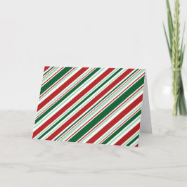 Cartão De Festividades Bandas de doces de Natal: Vermelho, Escuro e Verde