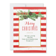 Bandas vermelhas com pinheiro e Dourado | Feliz Na