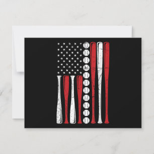Cartão De Festividades Bandeira Americana Vintage Bandeira de Beisebol 4