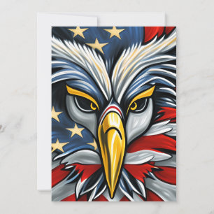 Cartão De Festividades Bandeira Bald-Eagle Americana