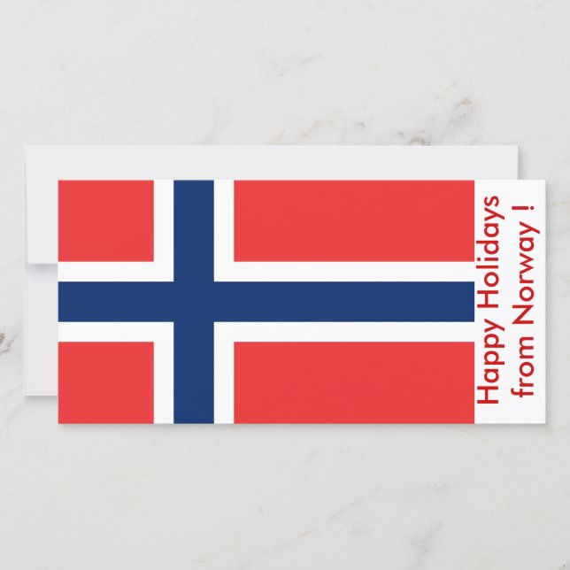 Cartão De Festividades Bandeira da Noruega, Felizes Feriados da Noruega (Frente)