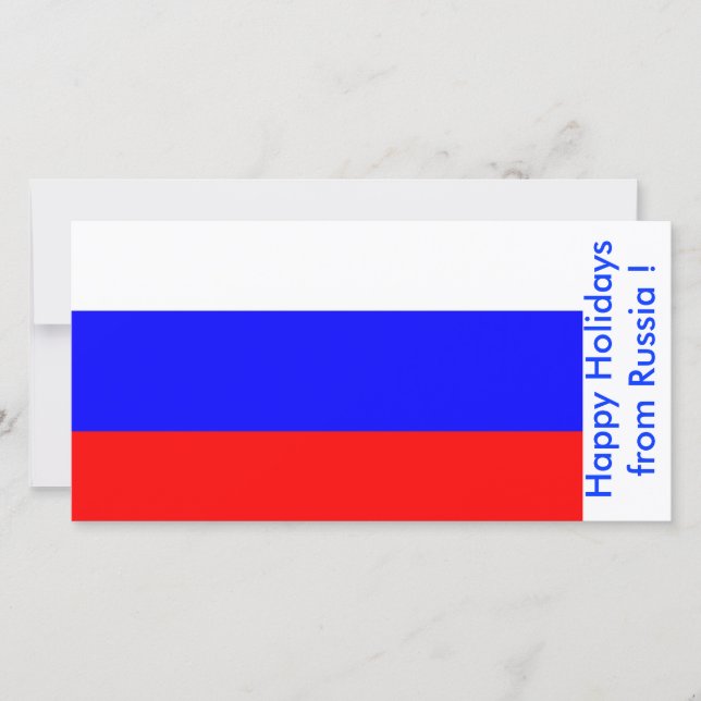 Cartão De Festividades Bandeira da Rússia, Felizes Férias da Rússia (Frente)