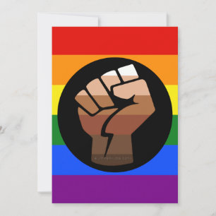 Cartão De Festividades Bandeira das pessoas queer do SlipperyJoe punho le
