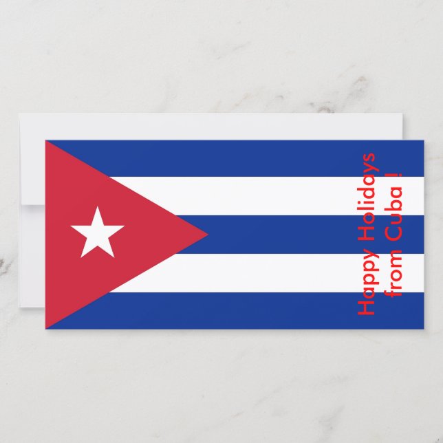 Cartão De Festividades Bandeira de Cuba, Felizes Feriados de Cuba (Frente)