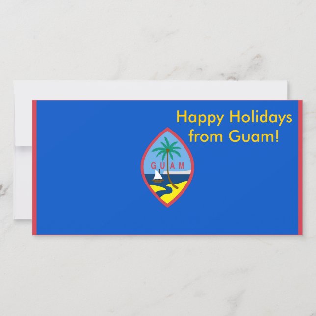 Cartão De Festividades Bandeira de Guam, Felizes Feriados dos EUA (Frente)