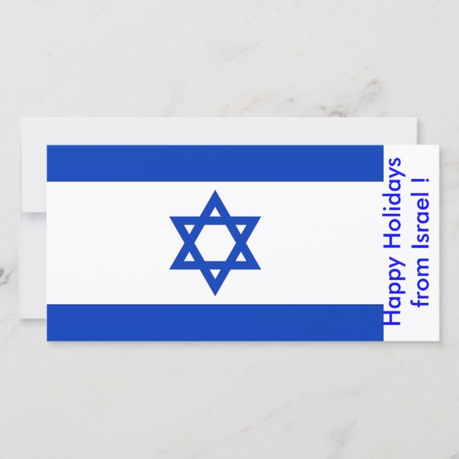 Cartão De Festividades Bandeira de Israel, Felizes Férias de Israel (Frente)