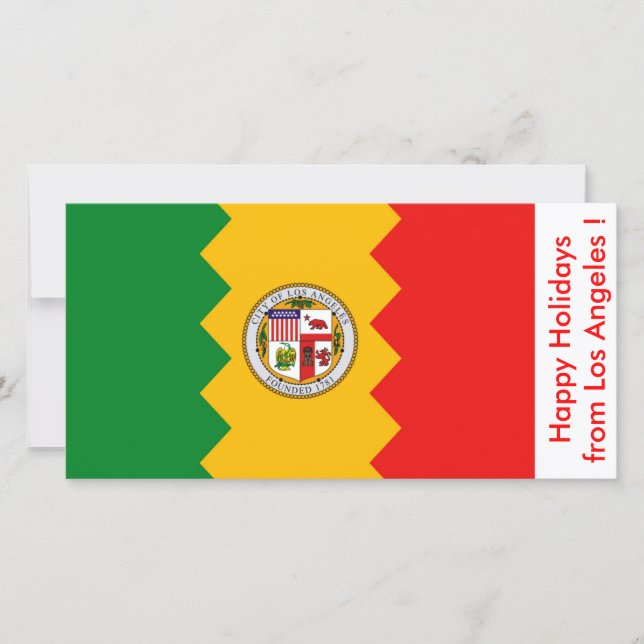 Cartão De Festividades Bandeira de Los Angeles, Feliz Férias dos EUA (Frente)